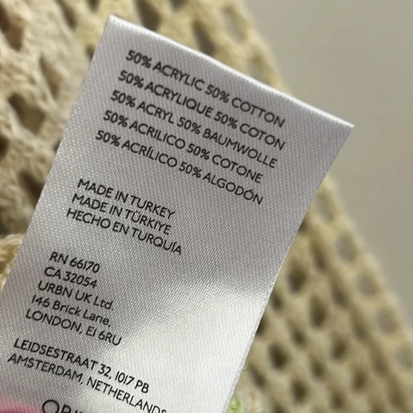 Urban Outfitters Chloe Cropped Open-knit Sweater Y2K Color Block Crochet | M - Picture 9 of 9